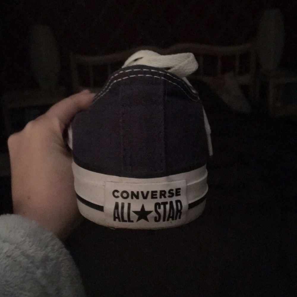 Navy blue low top Converse